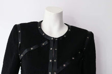 Load image into Gallery viewer, Chanel 2003 Fall 03A black Cropped Boucle Tweed Jacket FR 48 US 10/12