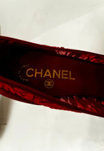 Load image into Gallery viewer, Chanel Light Red Lace Satin Heels EU 39C US 8.5/9