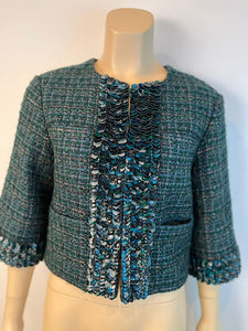 Chanel 2012 Emerald Tweed Embellished Jacket – Meyfleur