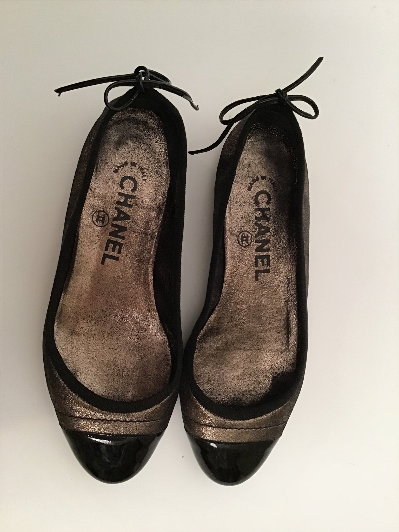 Chanel Metallic Ballet Ballerina Flats Shoes