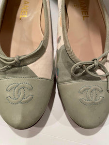 Chanel Leather CC Ballerina Ballet Flats EU 38 US 7/7.5