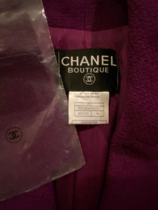 NWOT 97A, 1997 Fall Chanel Vintage Merlot Jacket Blazer FR 34 US 2/4