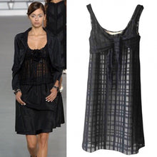 Load image into Gallery viewer, Chanel 06P, 2006 Spring Window Pane silk Chiffon baby doll Sheer Dress FR 46 US 12