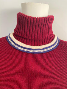 Chanel 09A 2009 Fall Long Sleeve Soft Cashmere Stripes Turtleneck Sweater FR 44 US 8/10