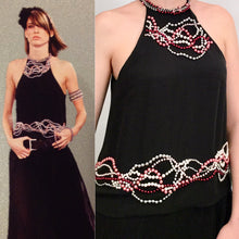 Load image into Gallery viewer, RARE Chanel 02C 2002 Cruise open back sleeveless Top Blouse Embellished with yards of pearls in various colors FR 40 US 4/6