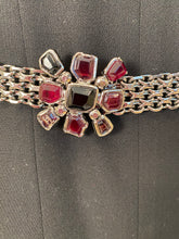 Load image into Gallery viewer, Chanel 04A, 2004 Fall Belt Red black Bordeaux gripoix ruthenium Metal chain belt