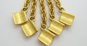 Chanel 96P Vintage dangle fringe gold plated CC clip on earrings