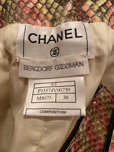Chanel 00T, 2000 Transition Collection Multicolor Python Snakeskin Pants Trousers FR 38 US 4/6