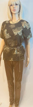 Load image into Gallery viewer, Chanel 17C 2017 Cruise Paris-Cuba Gold Metallic and Black Blouse FR 40 US 6/8