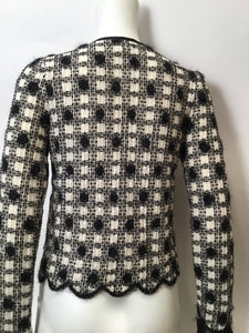 Chanel 06A 2006 Fall scalloped cotton tweed cardigan knit Sweater Jacket FR 34 US 2
