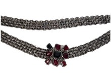 Load image into Gallery viewer, Chanel 04A, 2004 Fall Belt Red black Bordeaux gripoix ruthenium Metal chain belt