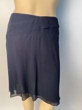 Load image into Gallery viewer, NWT Chanel 06C 2006 Cruise Navy Blue Silk Chiffon Skirt FR 46 US 14/16