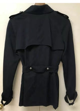 Load image into Gallery viewer, Chanel Vintage 08C Cruise Resort Navy Blue Belted Trench Coat Jacket FR 50 US 14/16