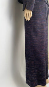 Vintage Chanel 02A 2002 Autumn Wide Leg Blue Multicolor Jacket Pant Suit FR 42