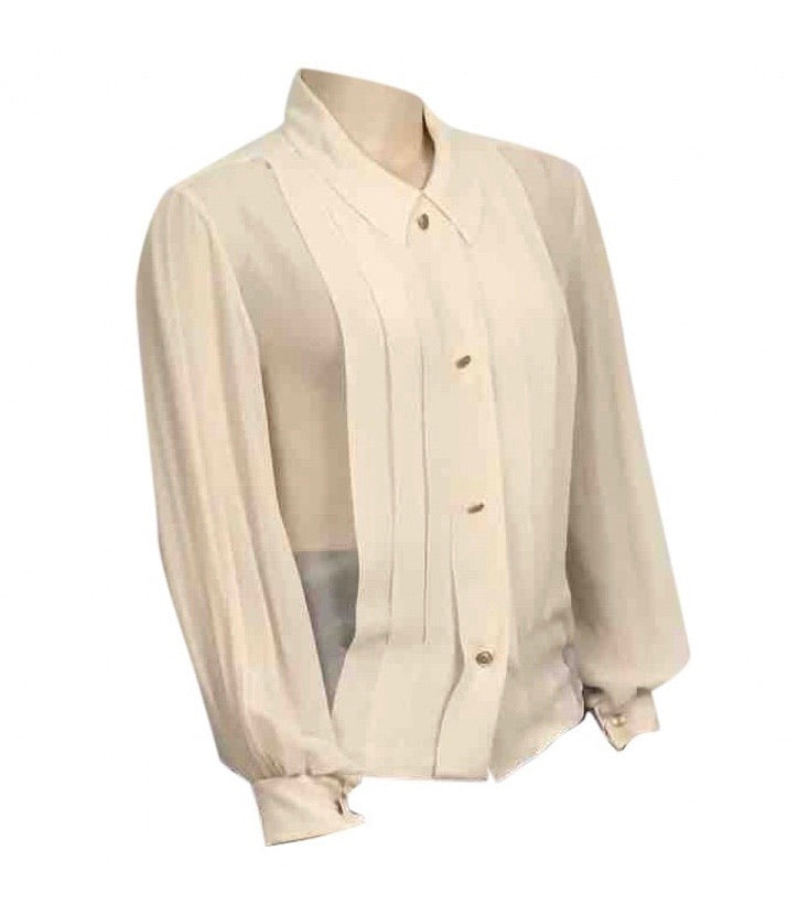 chanel silk blouse xl