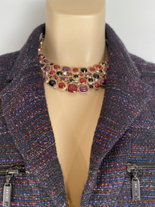 Rare Chanel 08A 2008 Fall Gripoix multicolor collar Necklace