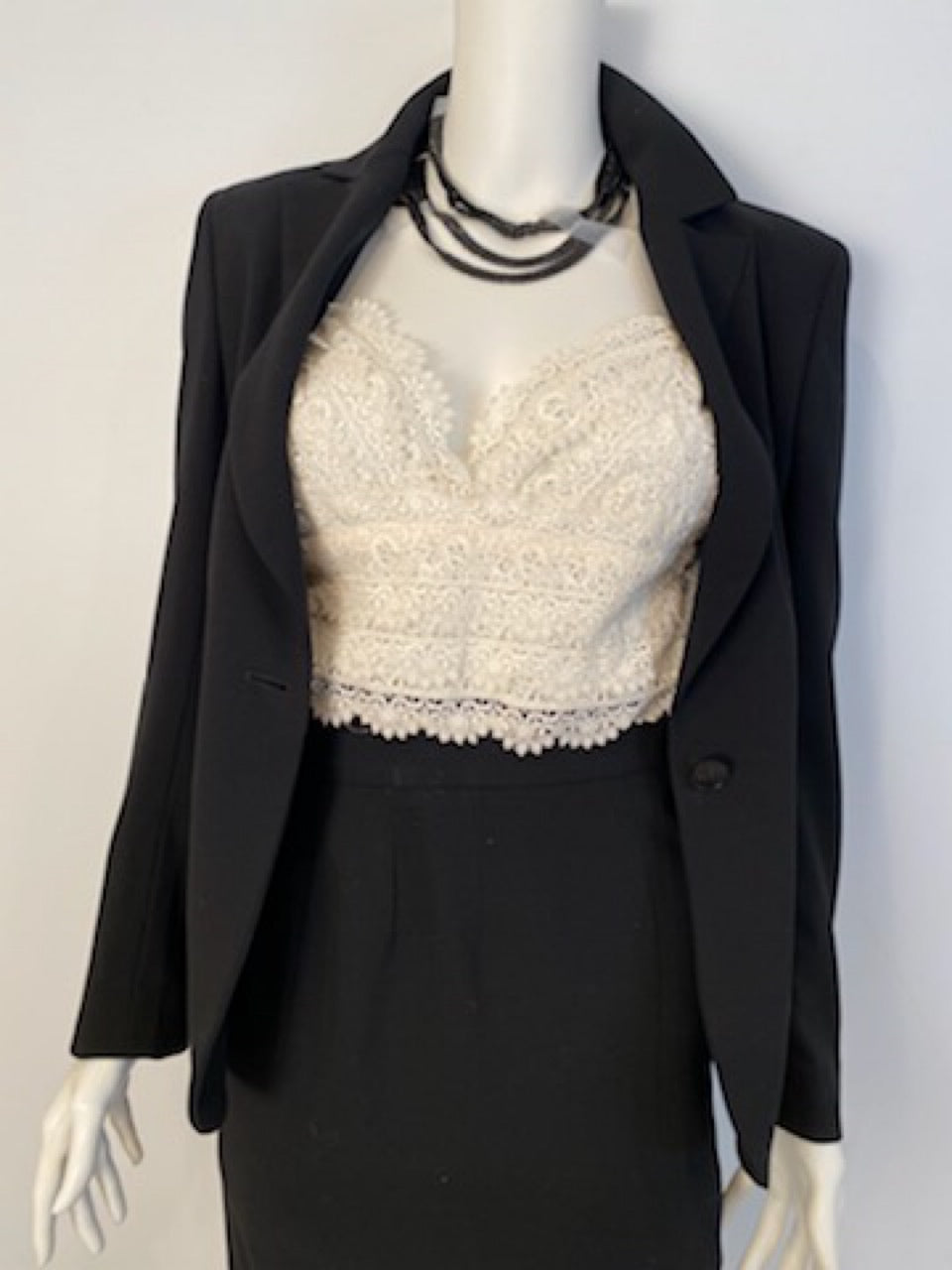 HelensChanel Vintage Chanel 98A, 1998 Fall Black Skirt Suit FR 36