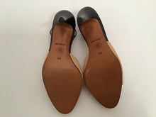 Load image into Gallery viewer, New Chanel peep toe sling backs bicolor beige tan black heel sandals EU 36 US 5/5.5