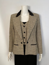 Load image into Gallery viewer, Chanel 02P, 2002 Spring pastel olive green Black Beige Tweed Vest attached jacket Blazer FR 36