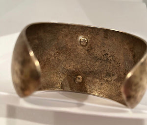 Rare Chanel 03A 2003 Fall brushed gold jeweled cuff bracelet