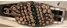 Load image into Gallery viewer, Chanel 2006 Fall 06A skinny Black Patent Leather waist Crystal Buckle Belt SZ 36