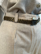 Load image into Gallery viewer, Vintage Chanel 1997 Khaki Blouse Pants Summer Wool Set FR 34