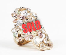 Load image into Gallery viewer, Chanel 16C Rare ‘Fairy Bouquet’ crystal CC Ring Size 5 1/4