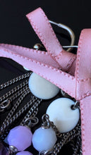 Load image into Gallery viewer, Chanel extra long pink 07C Ribbon bead &amp; Crystal logo earrings