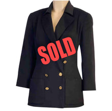 Load image into Gallery viewer, Vintage Collection 23 1990’s Chanel Beautiful Soft Cashmere Black Double Breasted Blazer Jacket FR 38 US 6/8