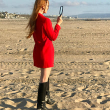 Load image into Gallery viewer, Rare Collectors Chanel Vintage 95A 1995 Fall Red Long Jacket US 6