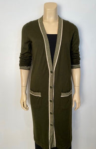 Chanel 2008 Cruise 08C Coco Line Long Cashmere Cardigan cardicoat duster FR 40