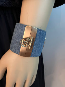 Chanel 17P 2017 Spring Denim Cuff Bracelet