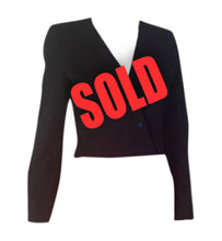 Load image into Gallery viewer, Vintage Chanel 00T, 2000 Transition Collection Black Collarless Short Jacket FR 36