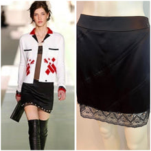Load image into Gallery viewer, Chanel 03A Snap Collection 2003 Fall Short and Sassy Satin Black Skirt FR 40 US 6/8