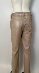 Chanel 09P, 2009 Spring Light Gold Straight Leg Jeans Pants FR 38 US 6/8