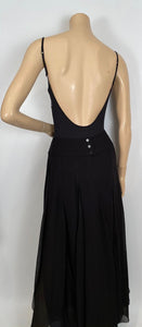 NWT Chanel 00S, 2000 Summer black long chiffon skirt FR 40
