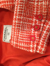 Load image into Gallery viewer, 97P, 1997 Spring Chanel Vintage Orange Plaid Tweed Blazer Dress Jacket US 10