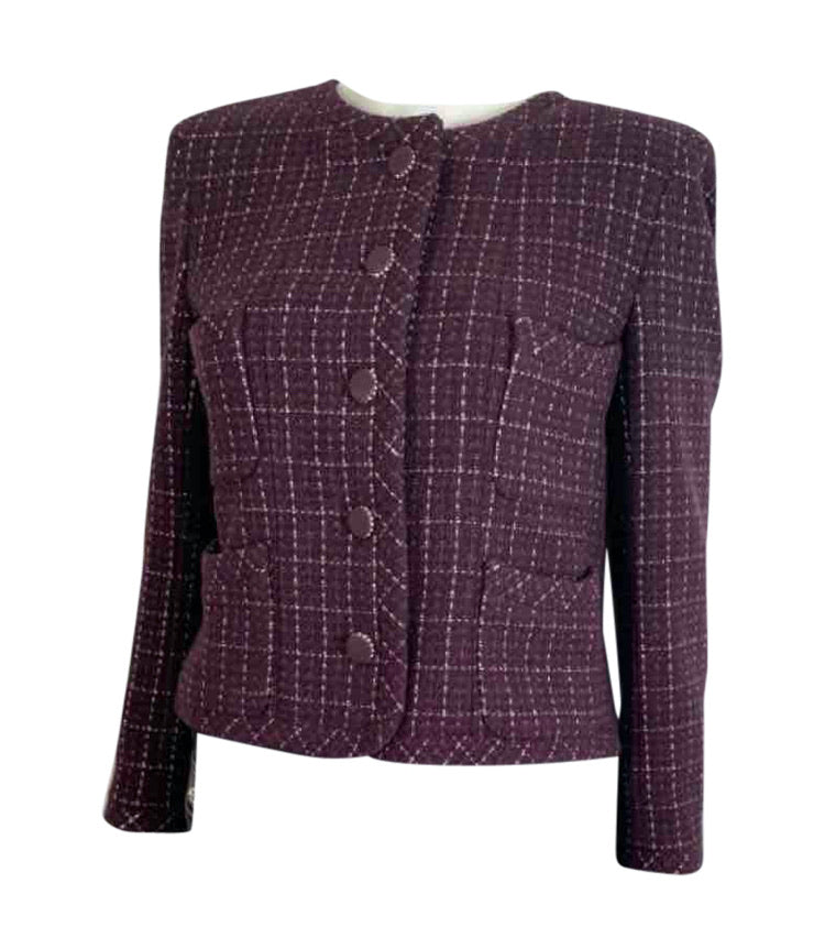 Tweed jacket Chanel Purple size 42 FR in Tweed - 30631108