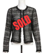 Load image into Gallery viewer, Chanel 06C 2006 Cruise Resort Black Sheer window pane Jacket Cardigan Top FR 36 US 4