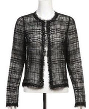 Load image into Gallery viewer, Chanel 06C 2006 Cruise Resort Black Sheer window pane Jacket Cardigan Top FR 36 US 4