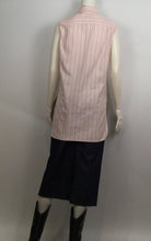 Load image into Gallery viewer, Vintage Chanel 02P, 2002 Spring pink brown pinstripe Cotton Sleeveless Blouse Tunic Top FR 36 US 6