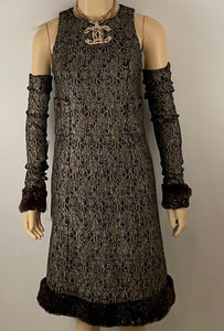 Chanel 05A 2005 Fall Removable sleeves/gloves Dress FR 38 US 4