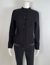 Load image into Gallery viewer, Chanel 02A 2002 Fall Black Collarless Jacket FR 34 US 2/4