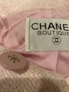 1990’s Vintage Chanel Boutique pastel pink lilac coat jacket US 4/6/8