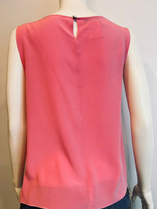 Chanel 01C 2001 Cruise Pink Silk Shell Blouse FR 42 US 8/10