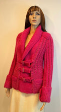 Load image into Gallery viewer, Chanel 2009 Pink Wool Mohair Buckle Sweater Cardigan FR 36 US 4/6/8