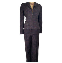 Load image into Gallery viewer, Vintage Chanel 02A 2002 Autumn Wide Leg Blue Multicolor Jacket Pant Suit FR 42