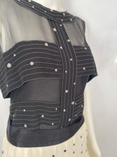 Load image into Gallery viewer, Chanel 2003 Fall 03A Snap Collection black silk chiffon blouse top FR 42 US 6/8