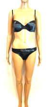 Load image into Gallery viewer, Chanel 17C 2017 Cruise Resort Paris-Cuba Blue Metallic and Black Bikini 2 Pc Swim Suit FR 38 US 4/6