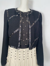 Load image into Gallery viewer, Chanel 2003 Fall 03A black Cropped Boucle Tweed Jacket FR 48 US 10/12